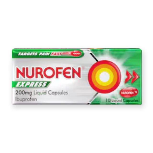 Nurofen Express Pain Relief Liquid Capsules - Ibuprofen 200mg