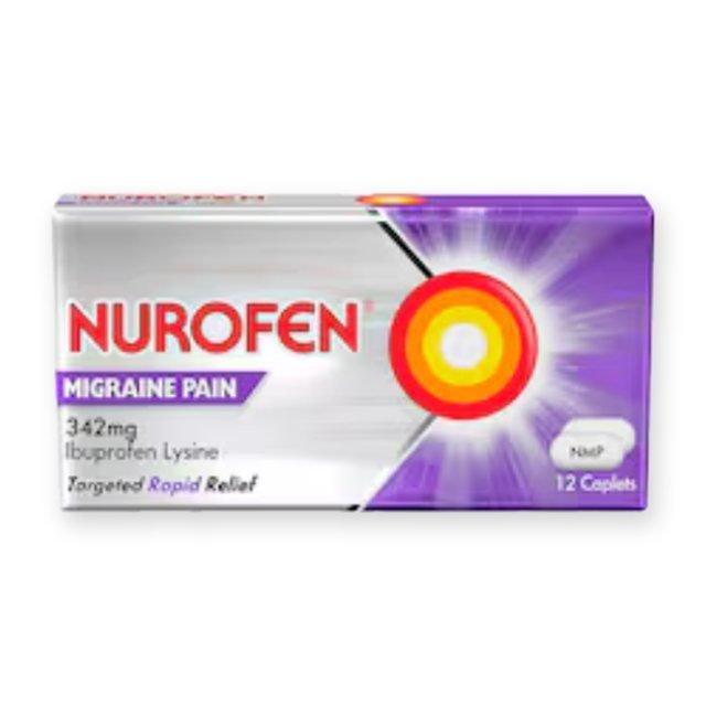 Nurofen Migraine Pain Relief Caplets - Ibuprofen Lysine 342mg