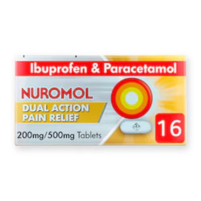 Nuromol Dual Action Pain Relief Tablets - Ibuprofen, Paracetamol 16s