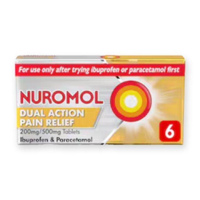 Nuromol Dual Action Pain Relief Tablets - Ibuprofen, Paracetamol 6s