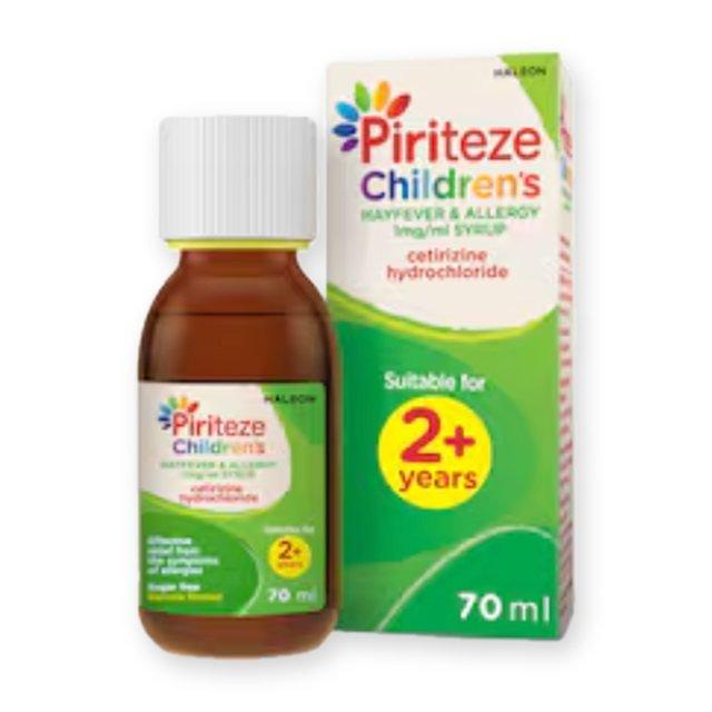 Piriteze Children's Hayfever & Allergy Relief Sugar Free Banana Syrup 2 Years+