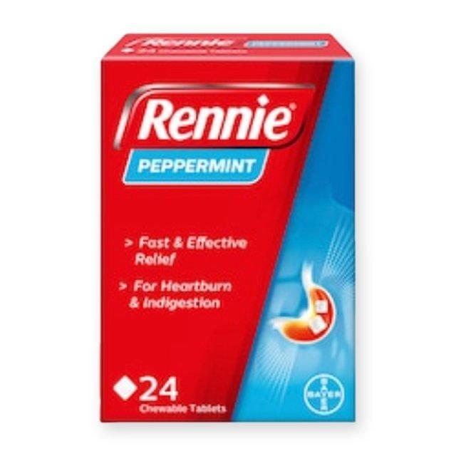 Rennie Peppermint Heartburn & Indigestion Chewable Tablets 24s