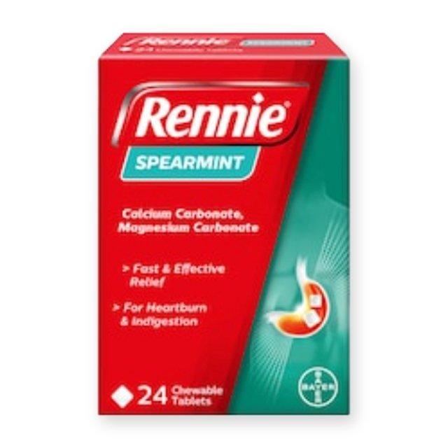 Rennie Spearmint Heartburn & Indigestion Chewable Tablets