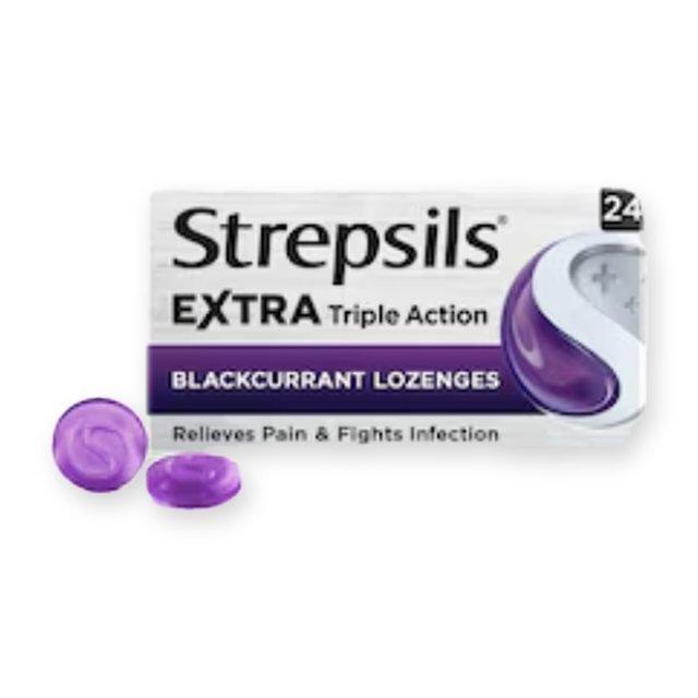 Strepsils Extra Triple Action Sore Throat Lozenges - Blackcurrant