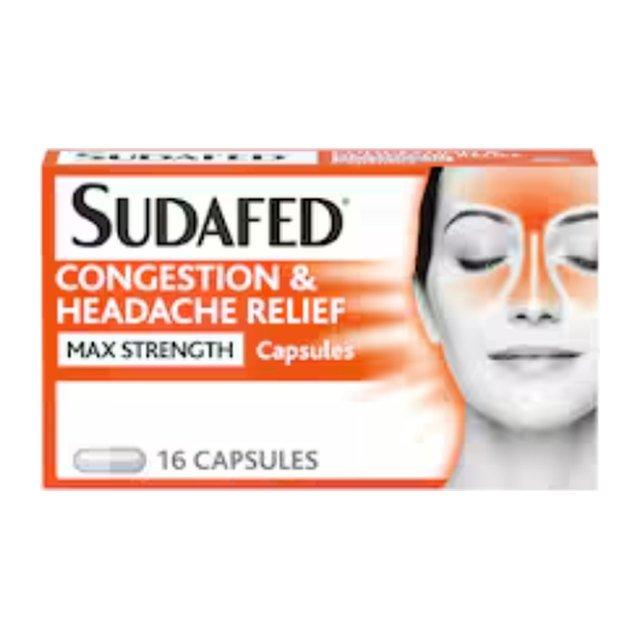 Sudafed Congestion & Headache Relief Max Strength Capsules