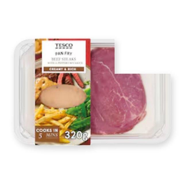 Tesco Beef Steaks with Peppercorn Sauce