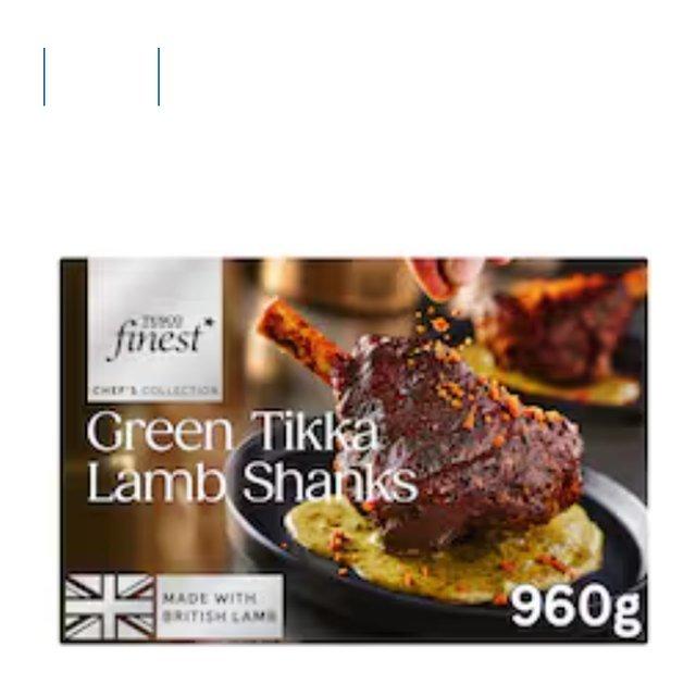 Tesco Finest Chef's Collection Sikandari Spiced Lamb Shanks with Green Tikka Sauce & Spiced Onion Sprinkle