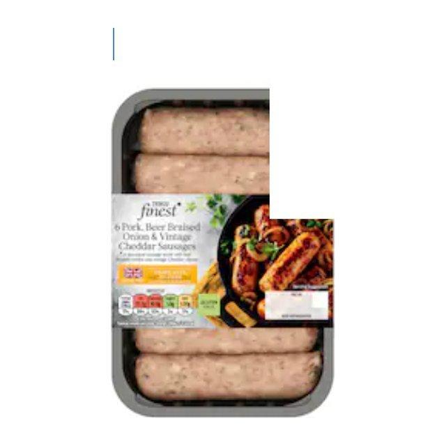 Tesco Finest Pork, Cheddar & Beer Braised Onion Sausages