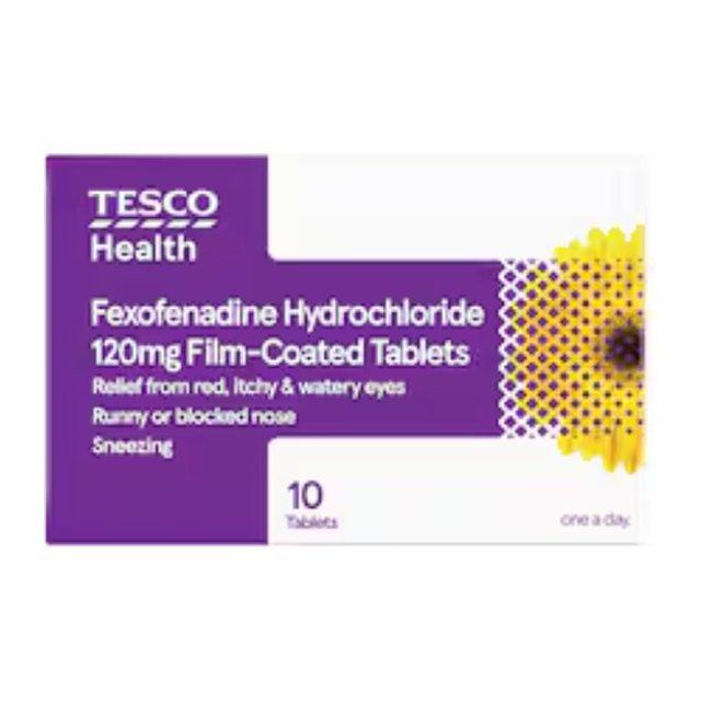 Tesco Health Fexofenadine Hydrochloride 120 Film Coated