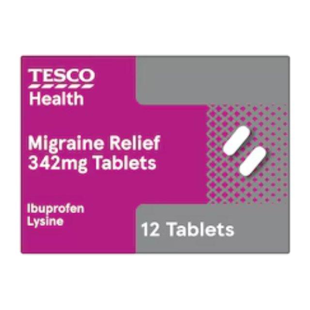 Tesco Health Migraine Relief Tablets - Ibuprofen, Lysine