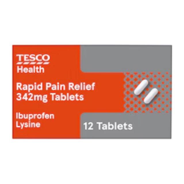Tesco Health Rapid Pain Relief Tablets - Ibuprofen Lysine