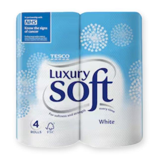 Tesco Luxury Soft White Toilet Tissue 4 rolls