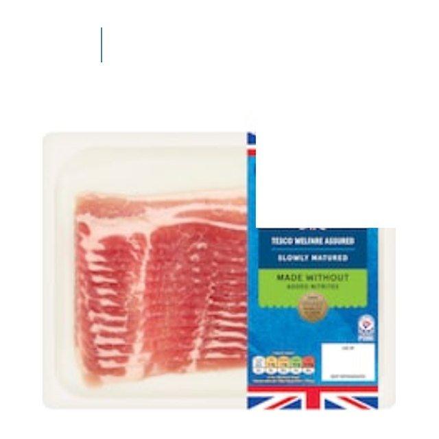 Tesco Made Without Added Nitrite British 12 Unsmoked Streaky Bacon Rashers