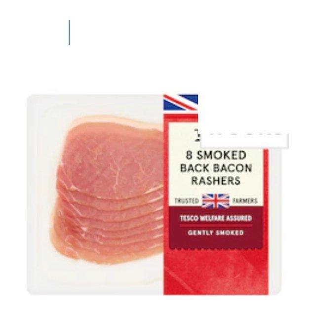Tesco Made Without Added Nitrites British 8 Smoked Back Bacon Rashers