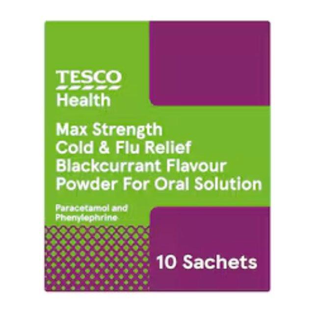 Tesco Max Strength Blackcurrant Cold And Flu