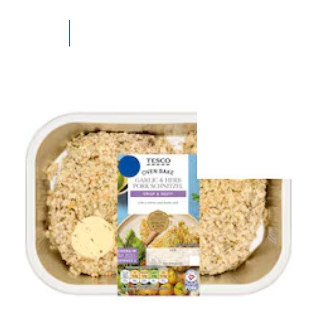 Tesco Oven Bake Garlic & Herb Pork Schnitzel