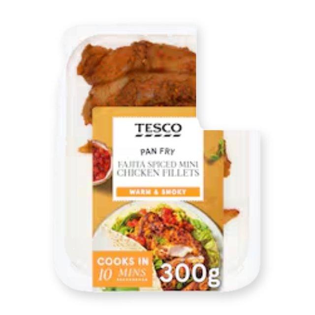 Tesco Pan Fry Fajita Spiced Mini Chicken Fillets