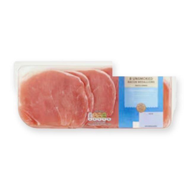 Tesco Reduced Fat & Salt 8 Bacon Medallions Unsmoked